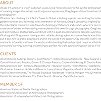 Photographer Bio: Gregory Pierce’s New About Page